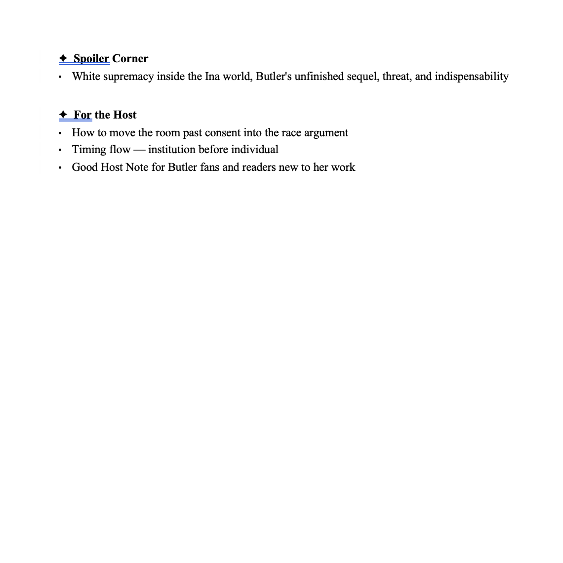 Book club discussion guide for Fledgling by Octavia E. Butler — PDF instant download from GroundedVisionary