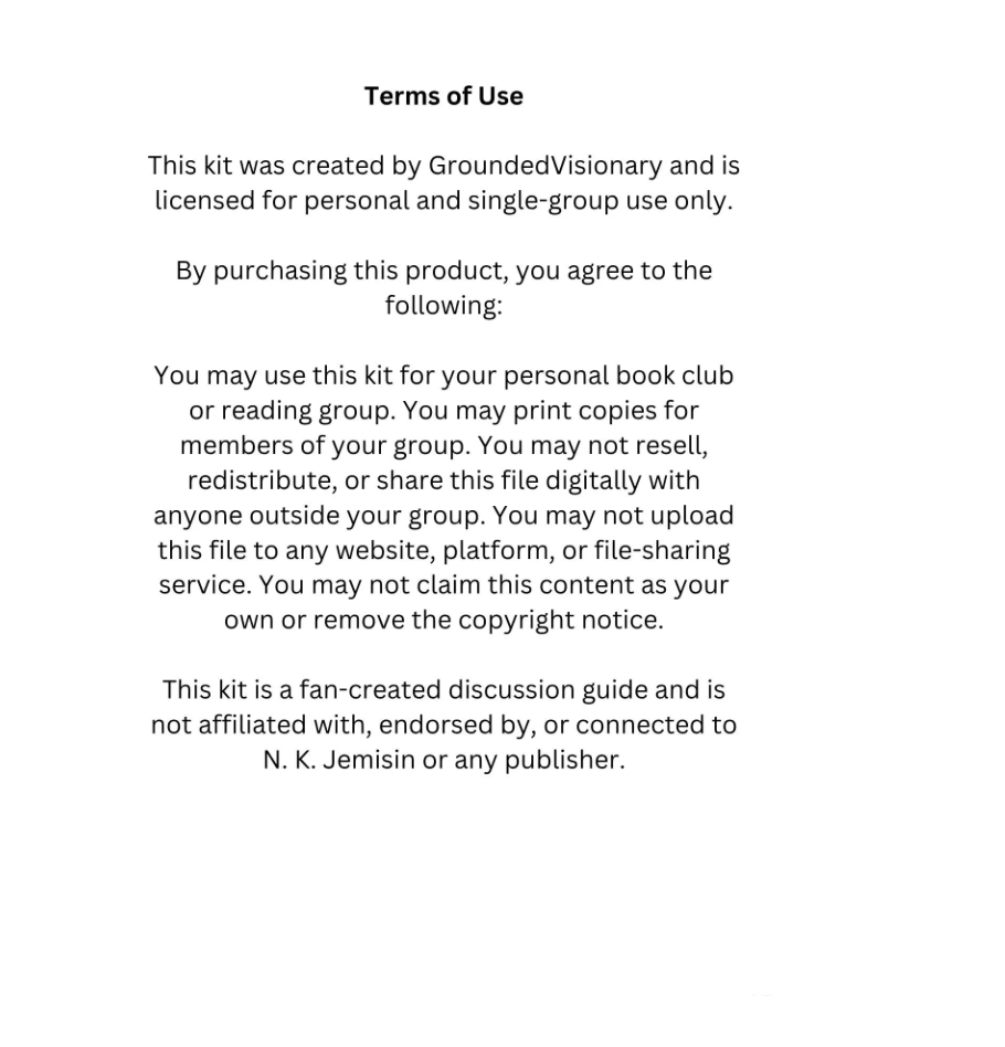 The Stone Sky book club discussion guide for speculative fiction readers and deep discussion