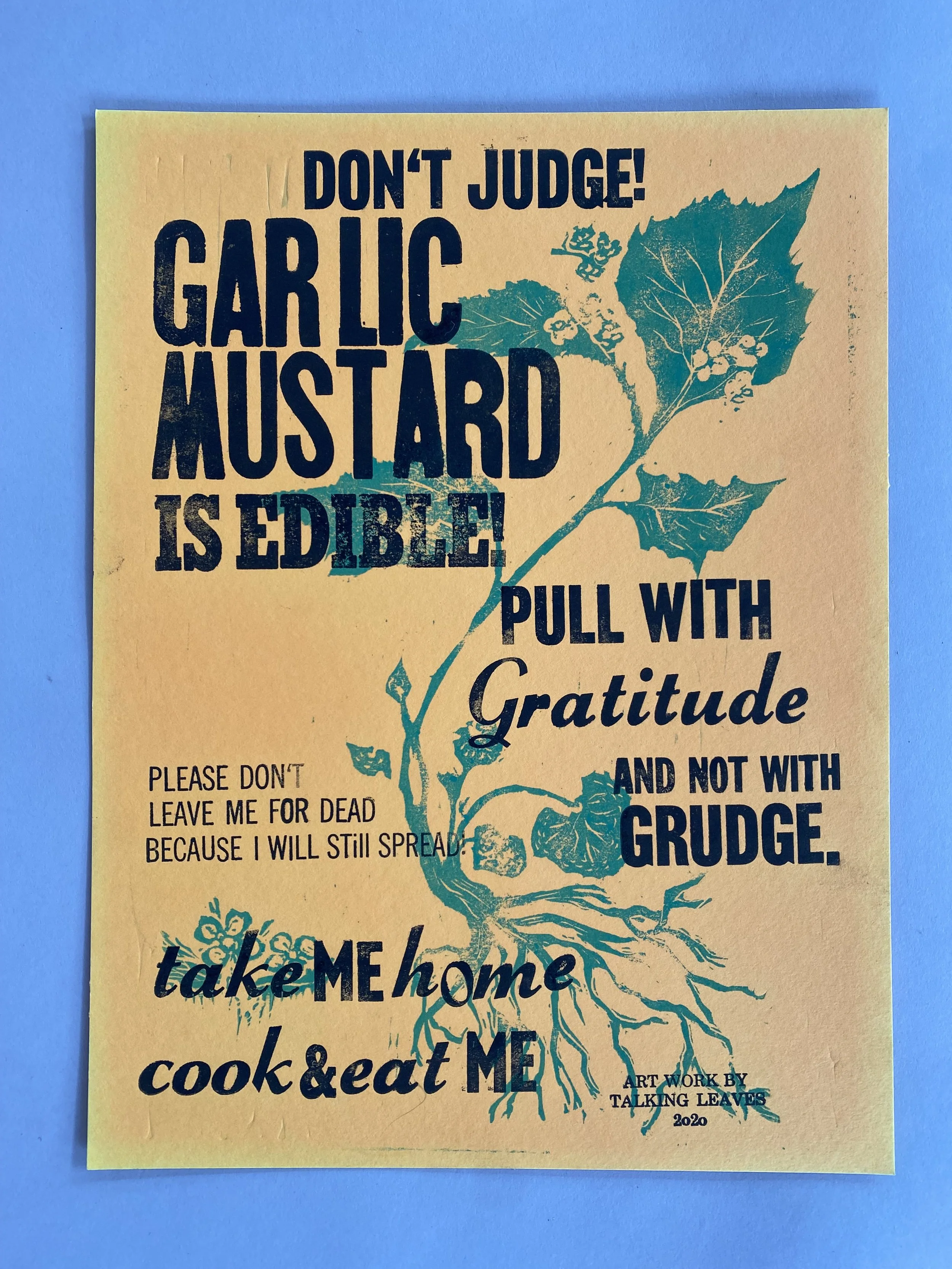 Garlic Mustard Limited Run Block Print