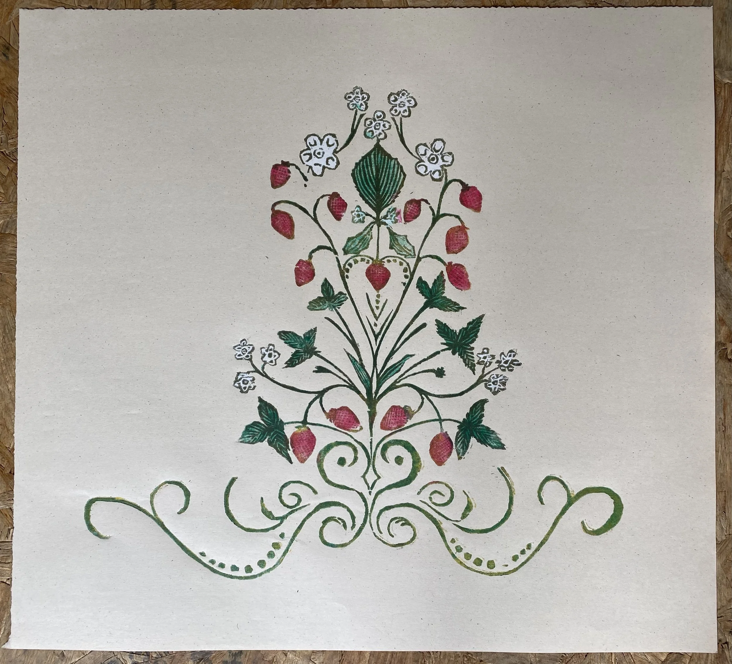 Marty’s Kitchen (Strawberries) Limited Run Block Print