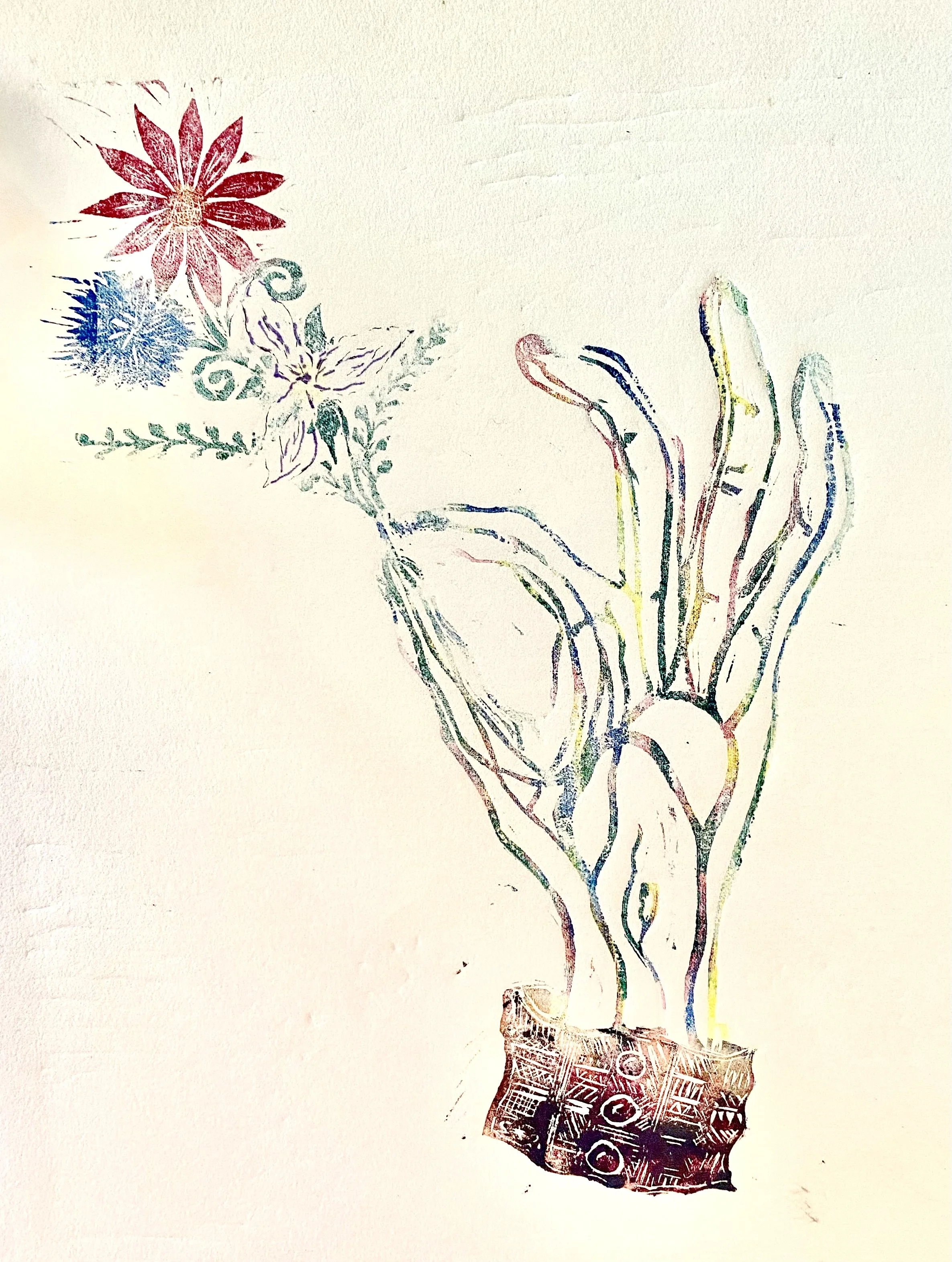 Medicina De Las Flores Limited Run Block Print