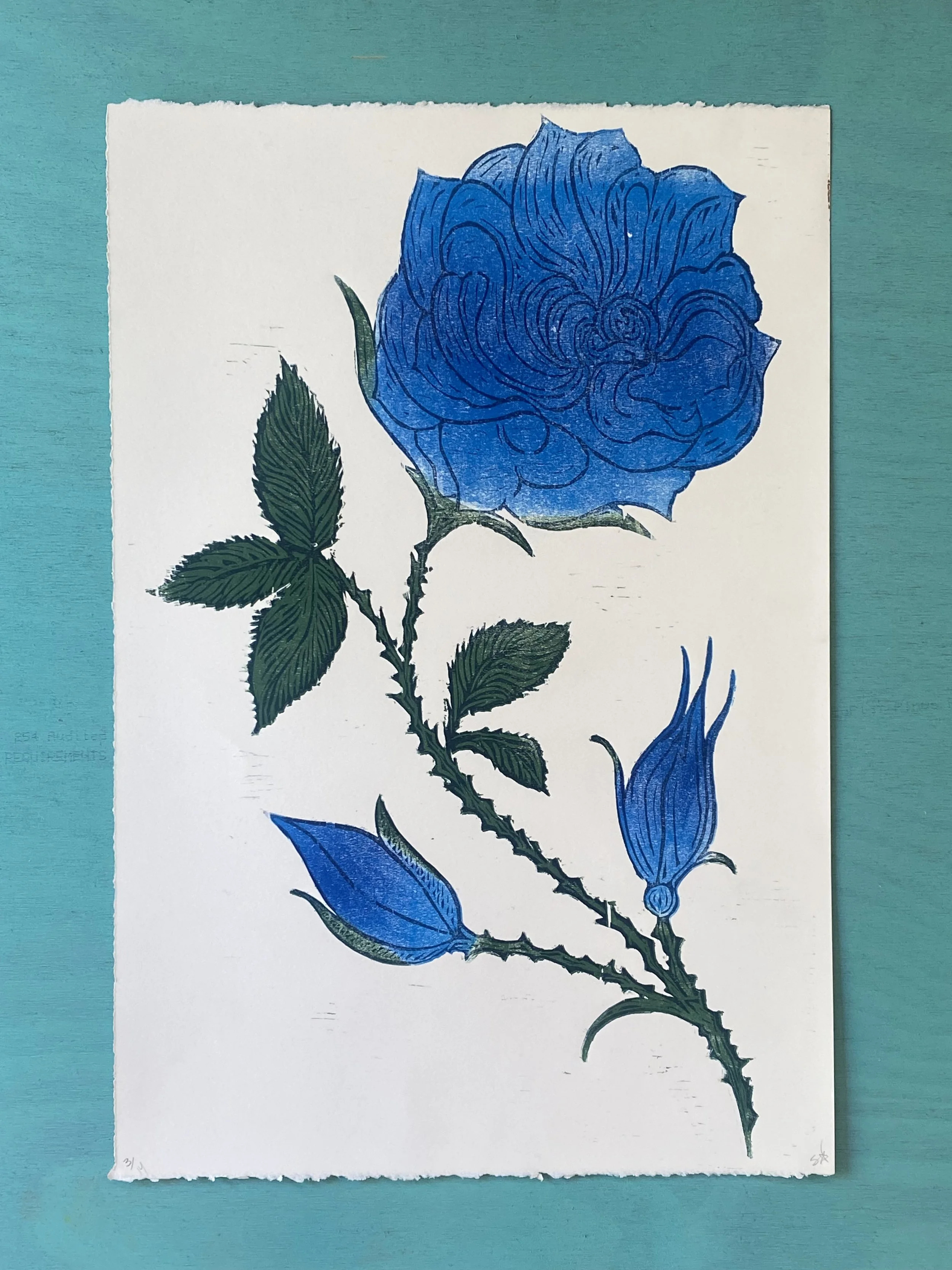 Rose Silvestre Limited Run Block Print