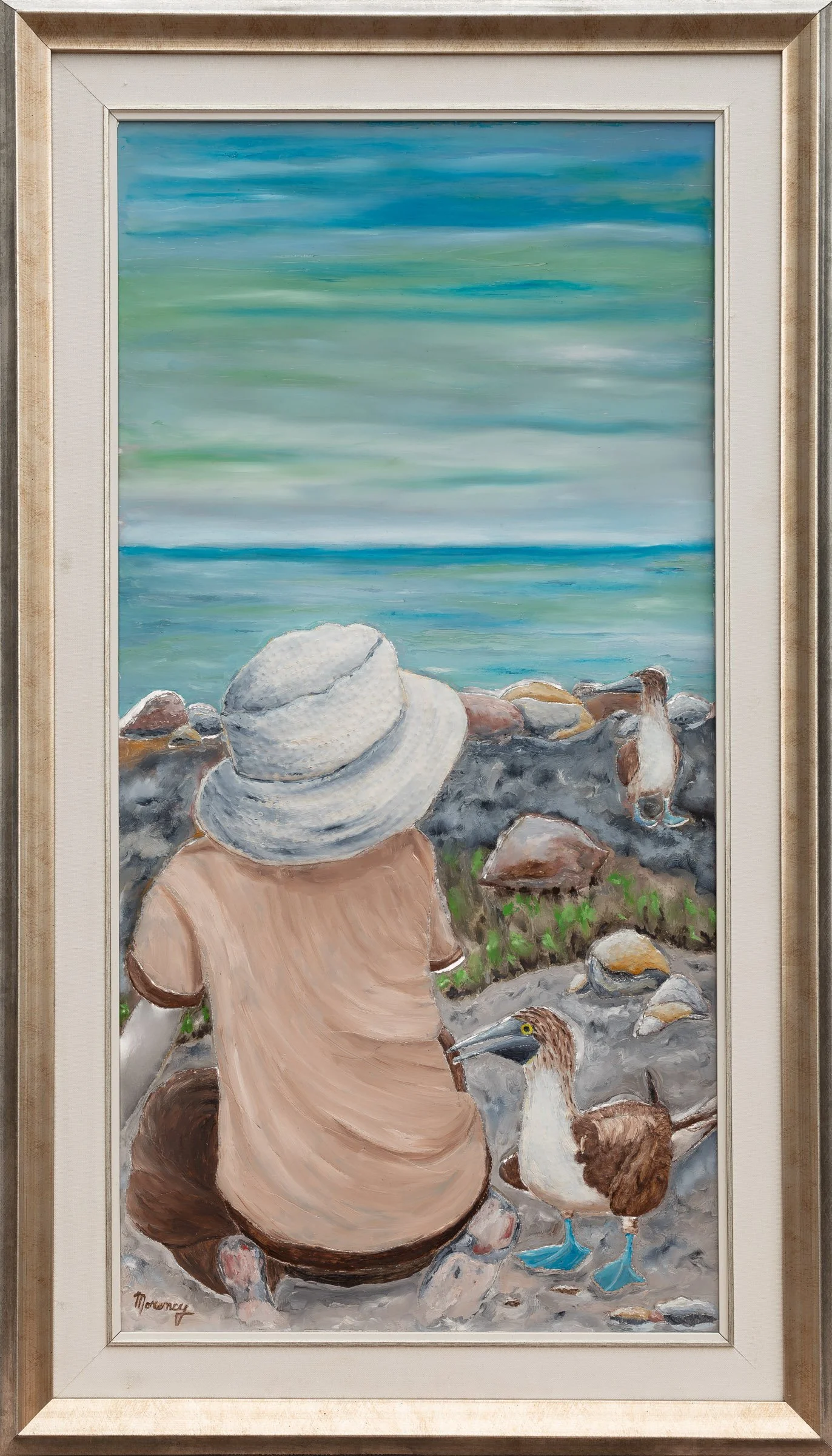 Enfant aux fous aux pattes bleues, 30"x15"