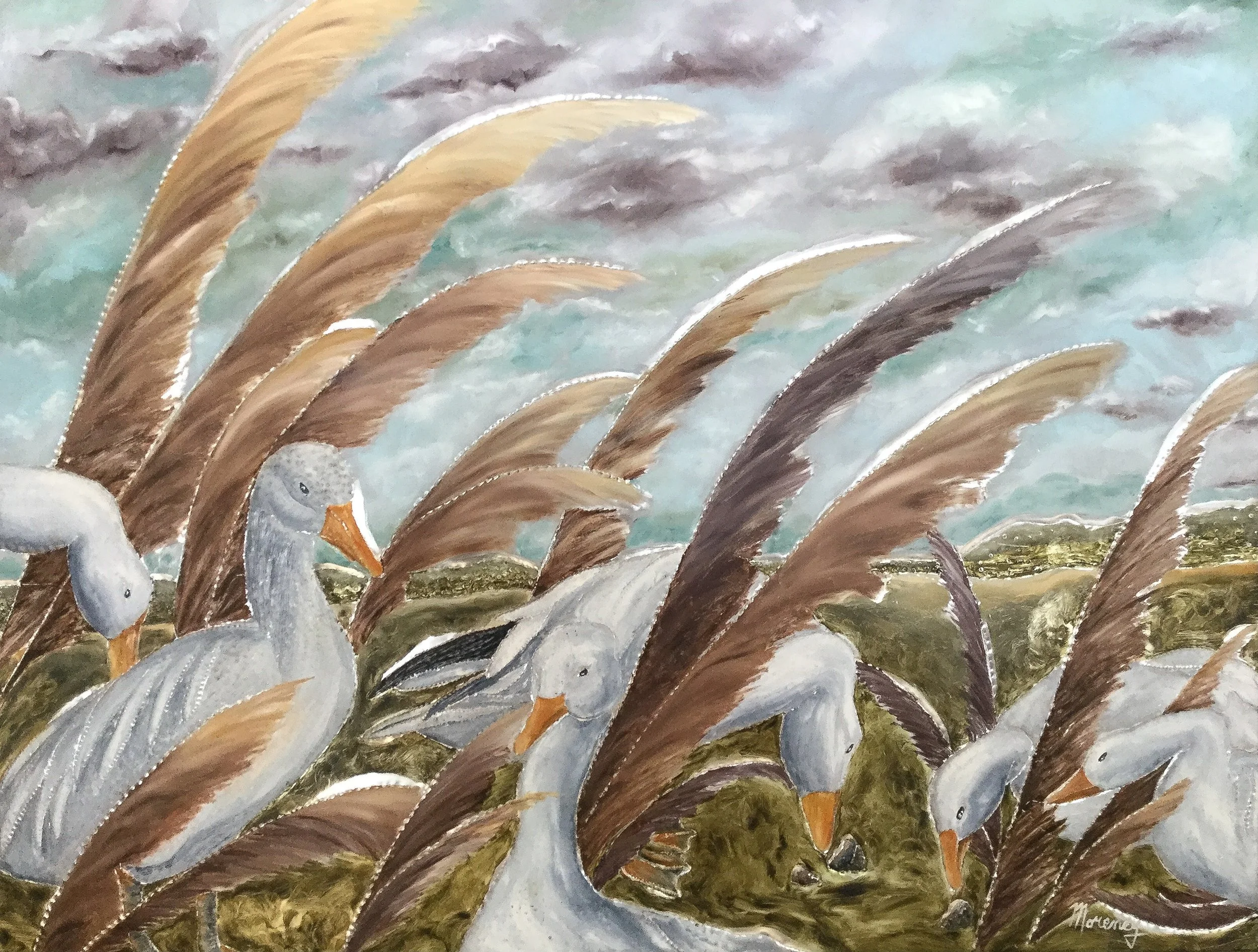 Les oies blanches, 24"x34"