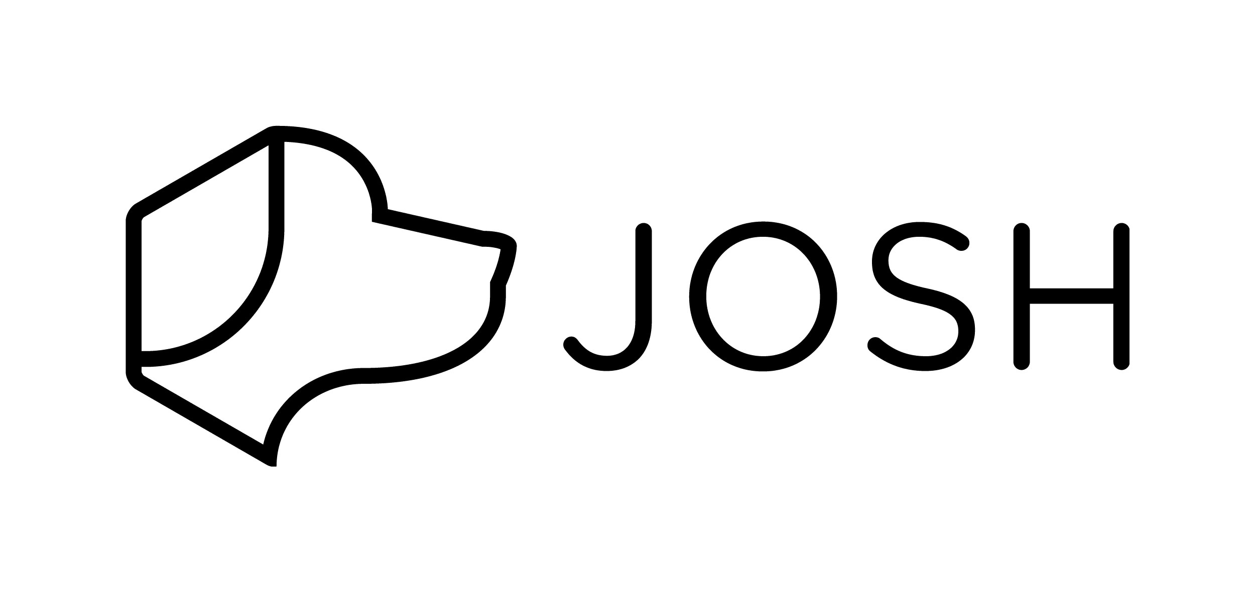 Josh.ai black and white logo with silhouette of a dog