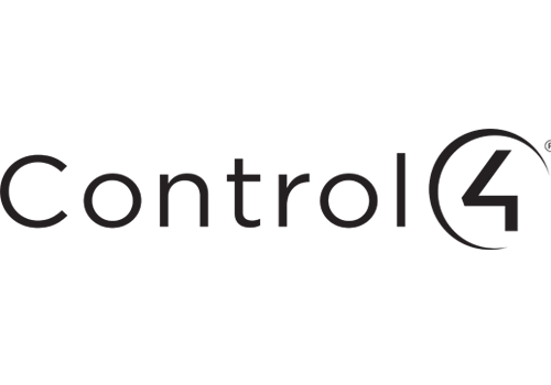 Control4 logo with black text and a circle containing the number 4