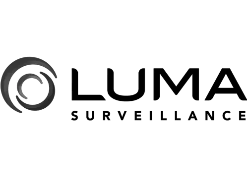 Luma Surveillance black and white logo.