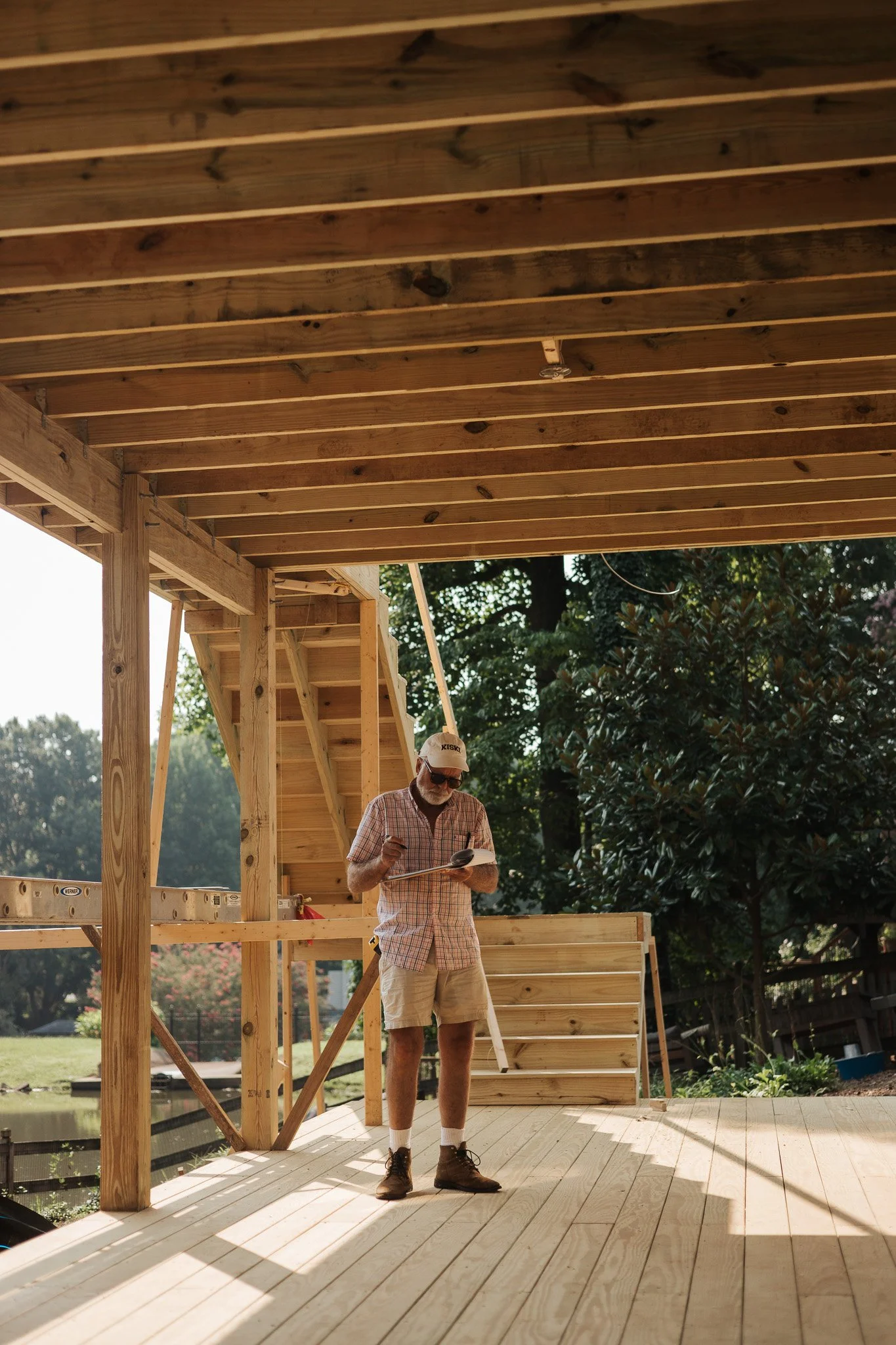 John Temmel General Contractor in Marietta, GA working on deck addition to home