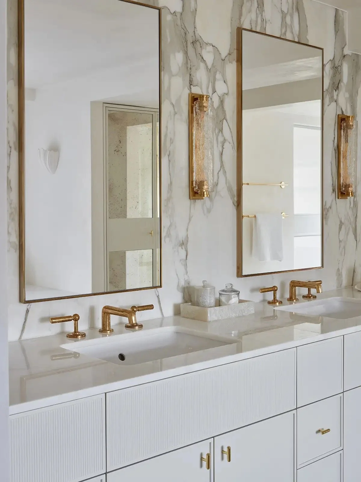 MARBLE AND UNLACQUERED BRASS