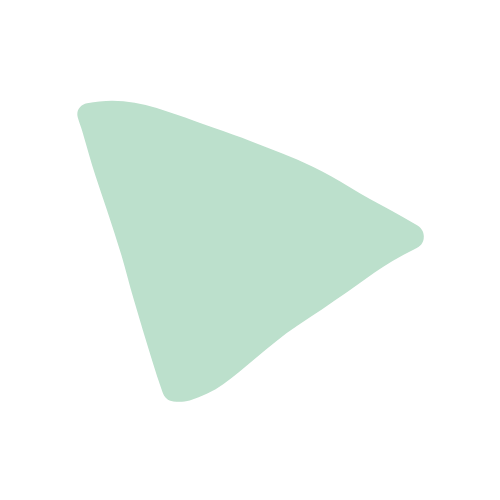 A soft sage green abstract triangular shape with rounded edges, set against a beige background.