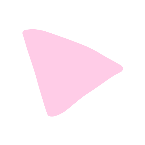 A soft pink abstract triangular shape with rounded edges, set against a beige background.