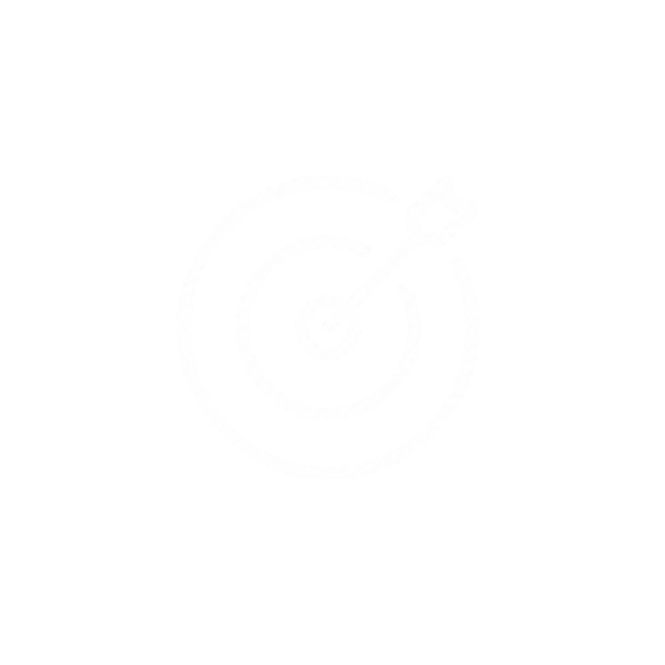 White target with an arrow hitting the bullseye on a black background.