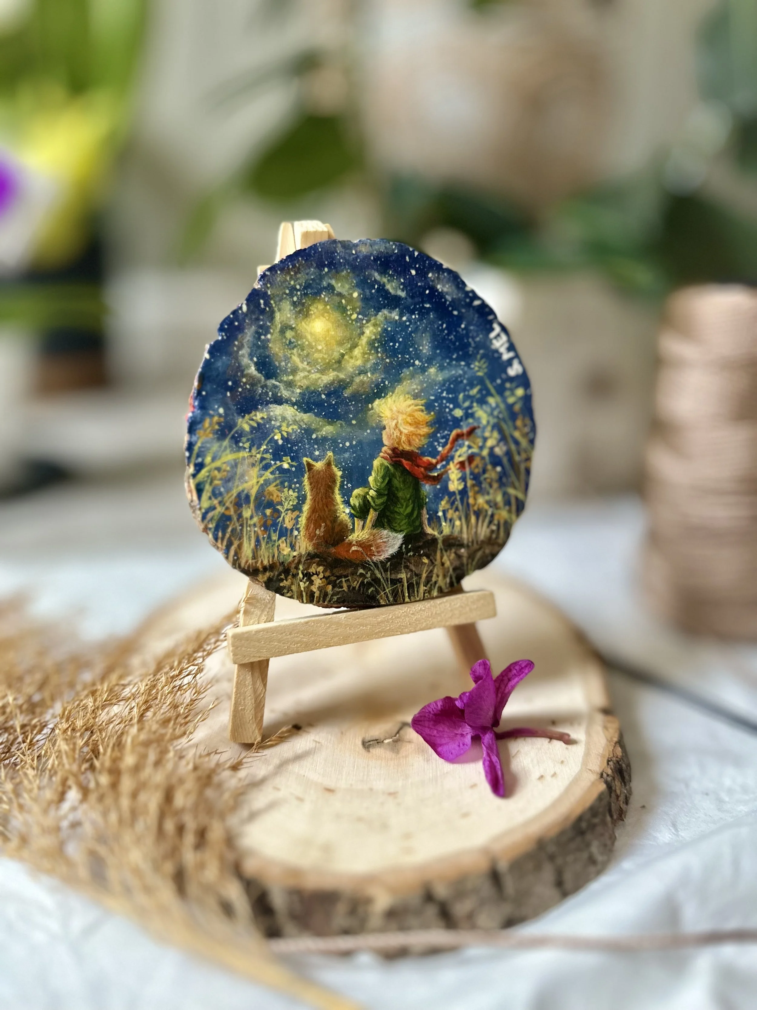 "The Little Prince Under The Stars" -Original acrylic painting