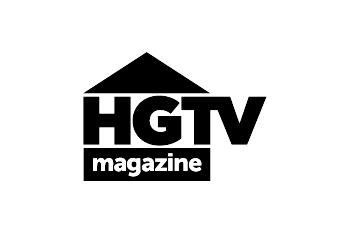 HGTV Magazine logo with a house roof design and bold black text.