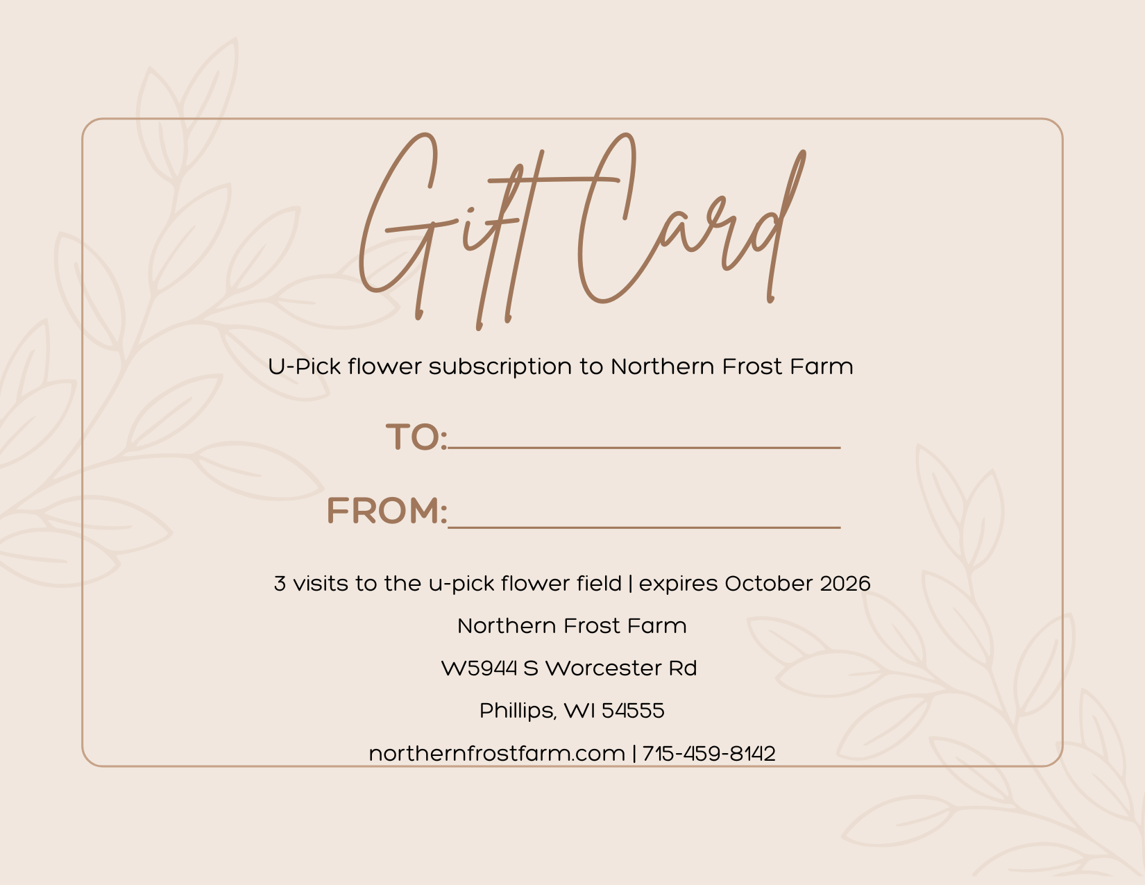 2026 U-pick flower subscription