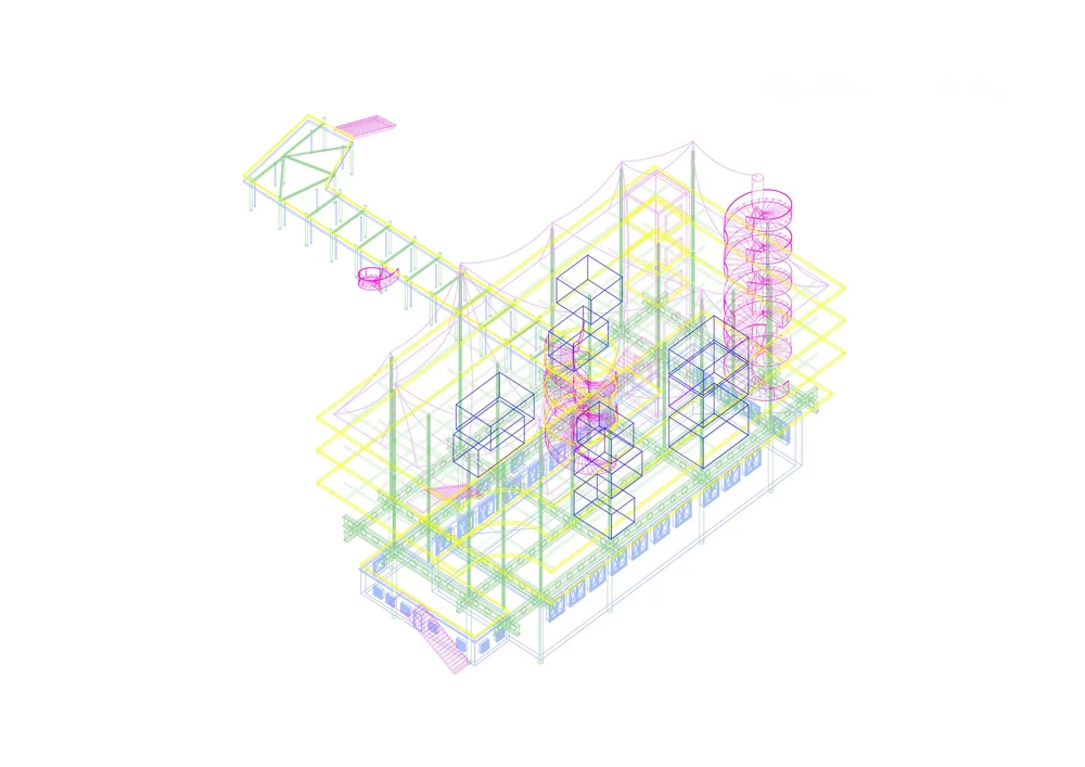 Architectural axonometric drawing
