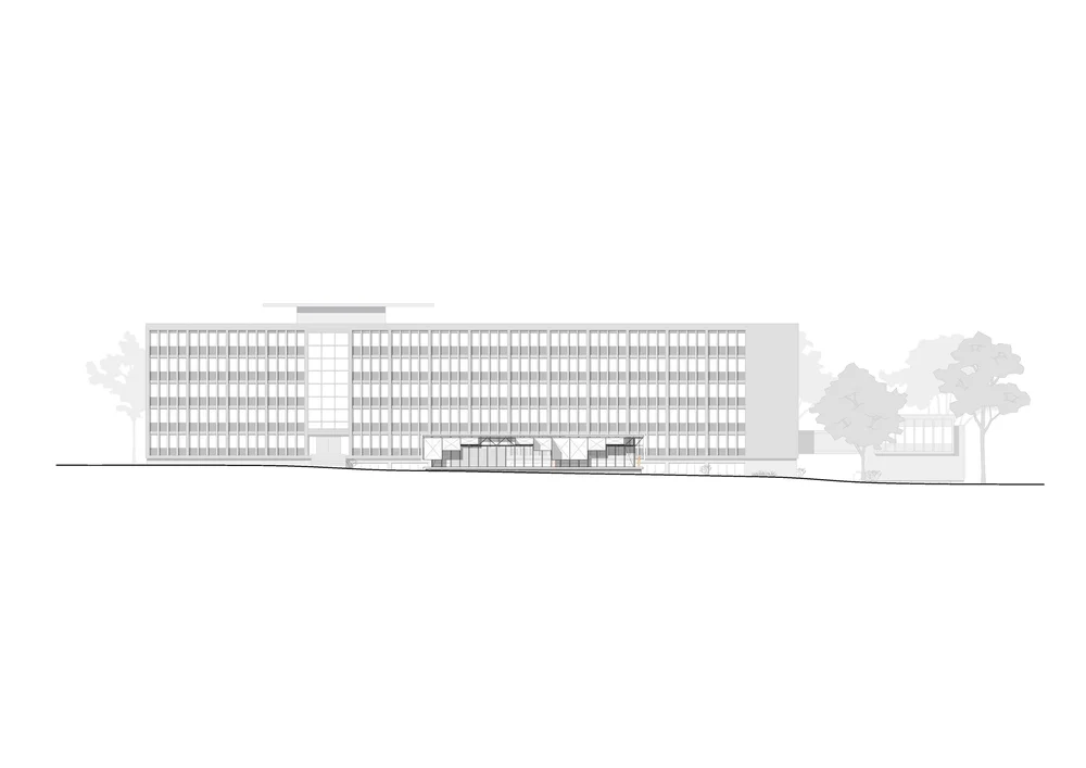 South elevation of Pavillon Mobil