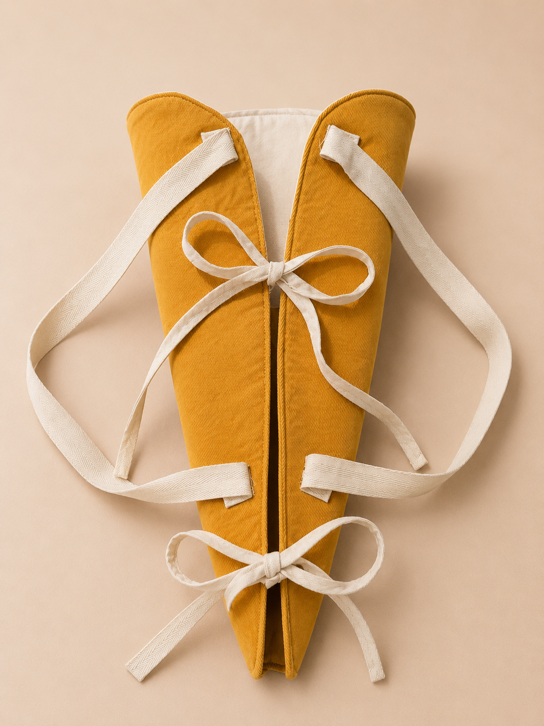 "GOLDIE" Ochre + Natural Flower Tote