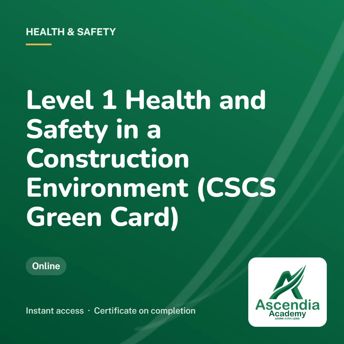 Level 1 Health and Safety in a Construction Environment (CSCS Green Card)