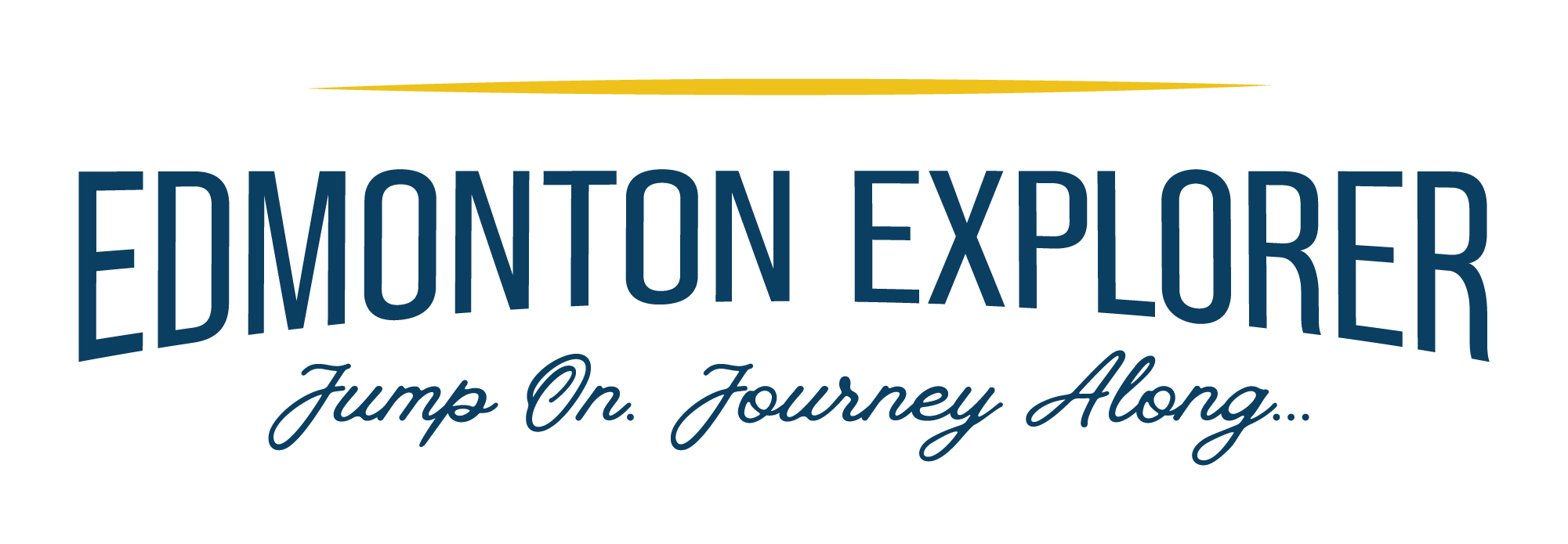 Edmonton Explorer Logo with the tagline Jump On. Journey Along...