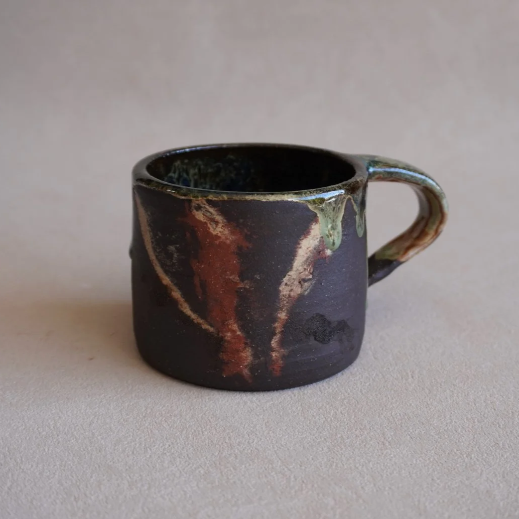 Handmade Rustic Ceramic Mugs - Earthy Black & Rust Brown Coffee Mug/Cup - Latte - Tea Mug - 11oz