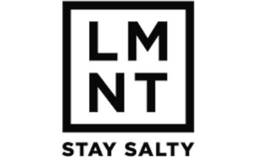 Logo with the letters LMNT in a square, and the words "STAY SALTY" beneath.