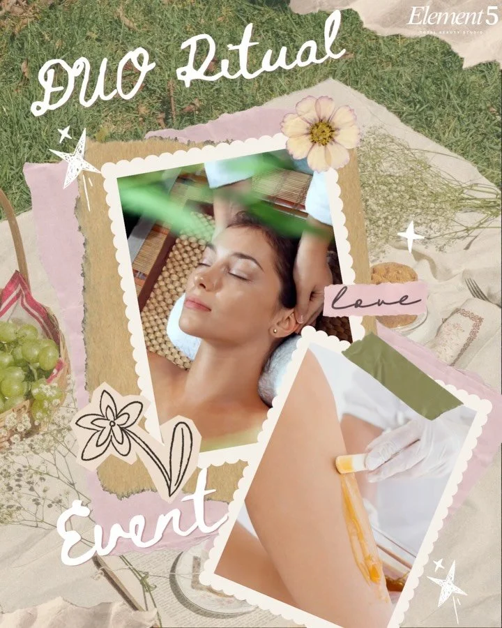 Only 2 days left to experience The Duo Ritual at Element 5 ✨

Hurry before it&rsquo;s gone.

Bring your mom, best friend, sister, partner, or colleague and enjoy a curated beauty and wellness experience designed for two &mdash; because glowing togeth
