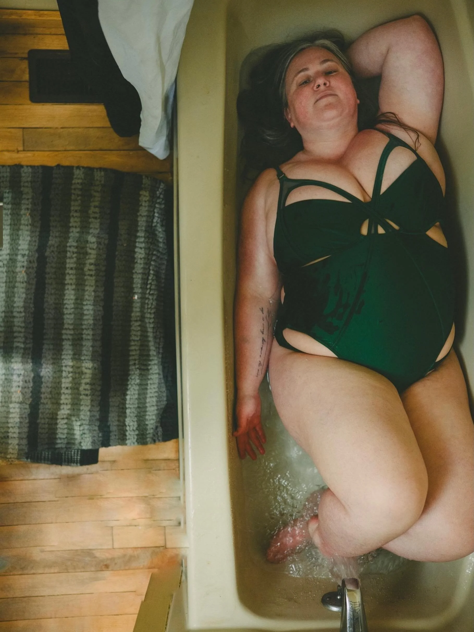 From above | Week 22 of self portraits

I&rsquo;ve been wanting to make this self portrait for a while now, and this was the week to drag the ladder into our tiny bathroom. 
This is where I do my life pondering and my writing. I&rsquo;ve always wonde