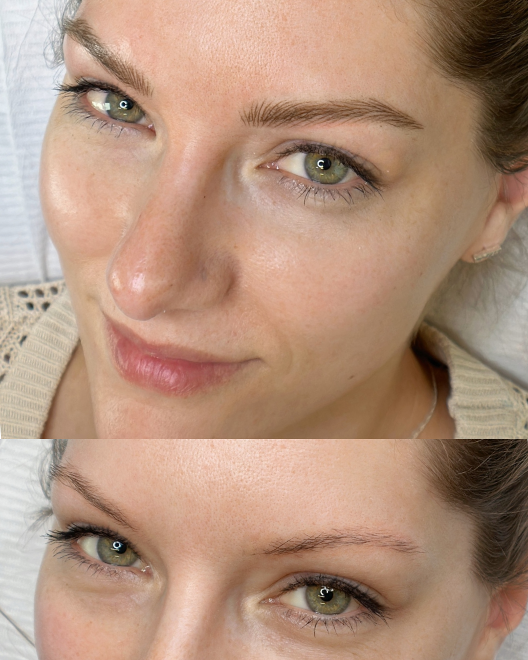 Before and After Machine Nano Brows by Kellee