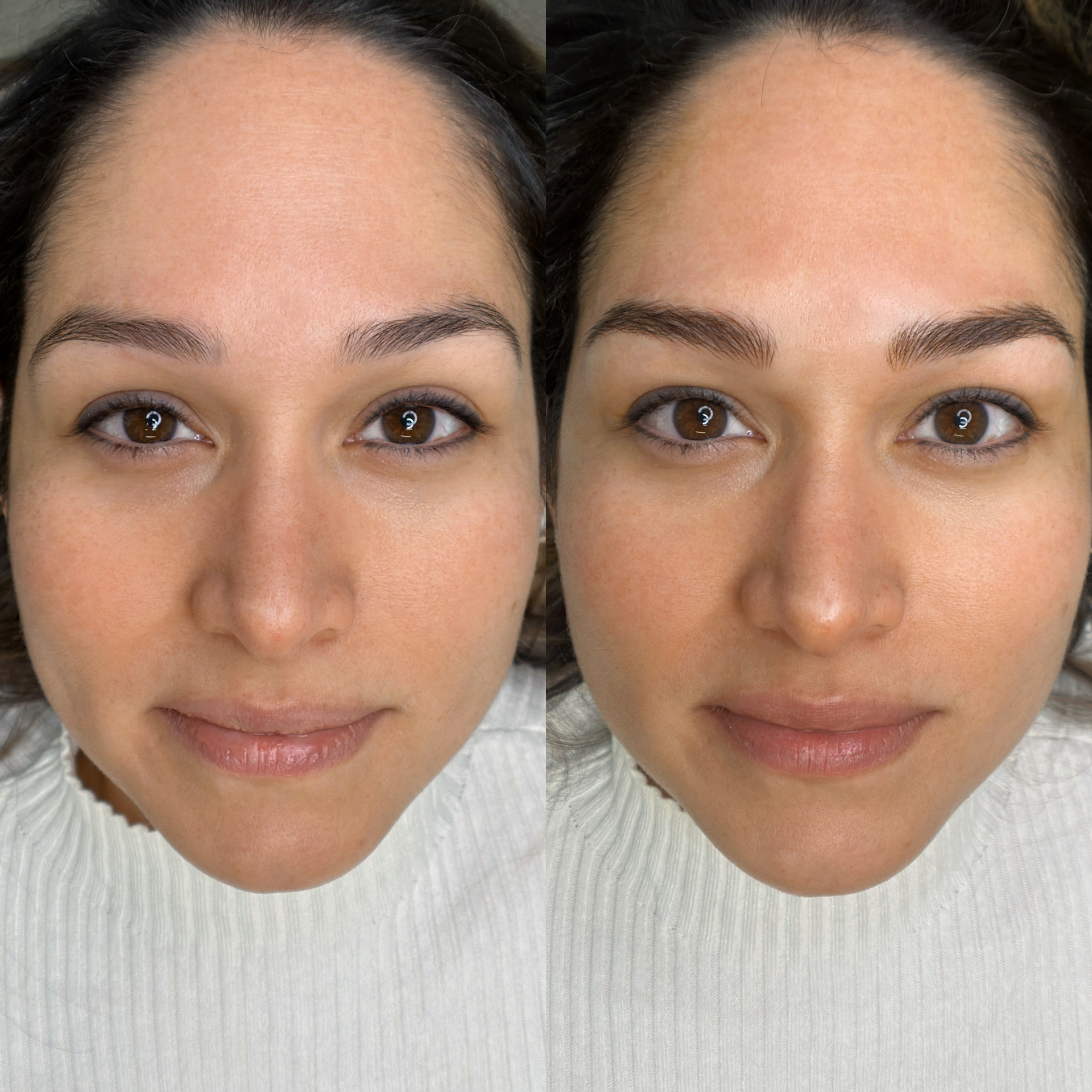 Before and After Machine Nano Brows by Kellee