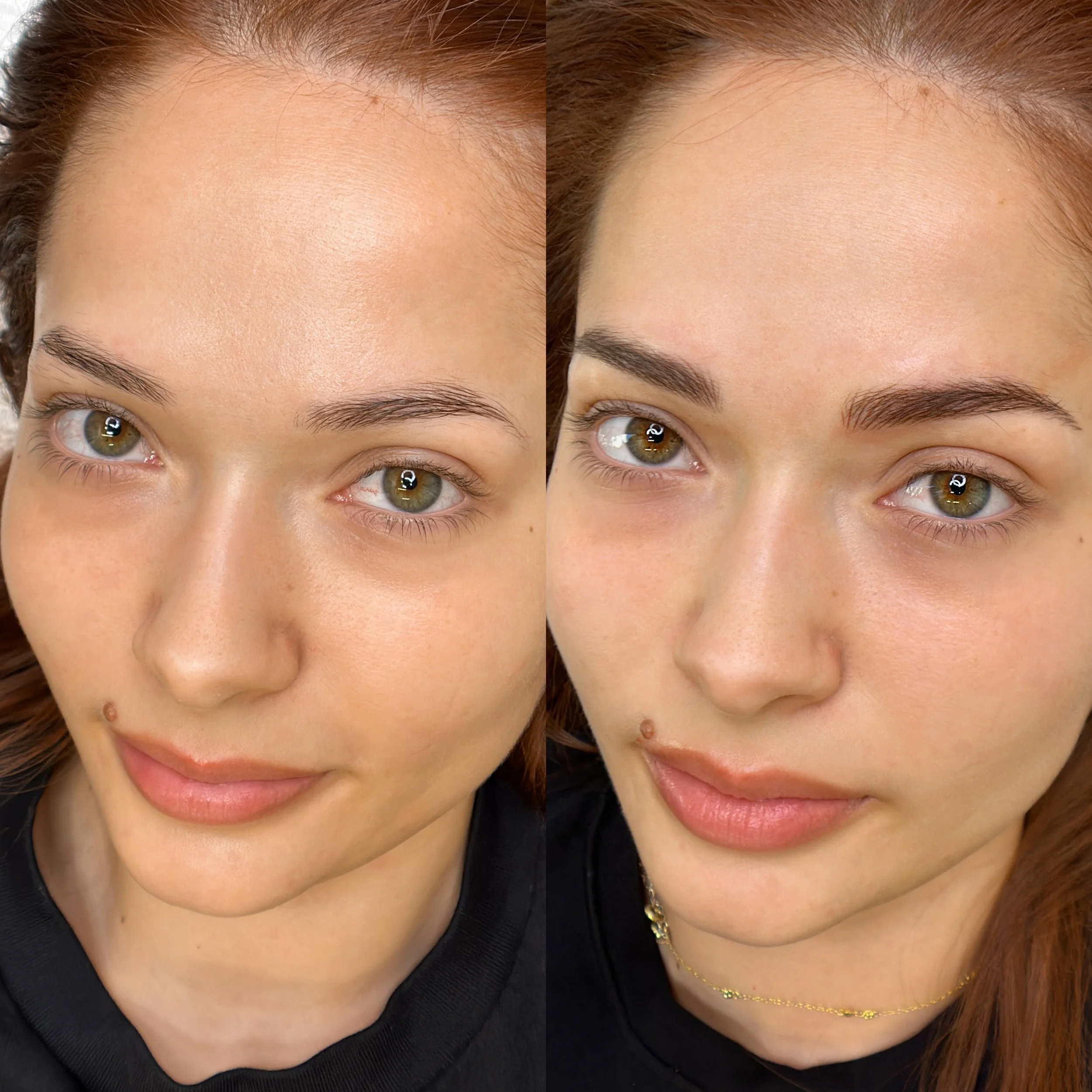 Before and After Machine Nano Brows by Kellee