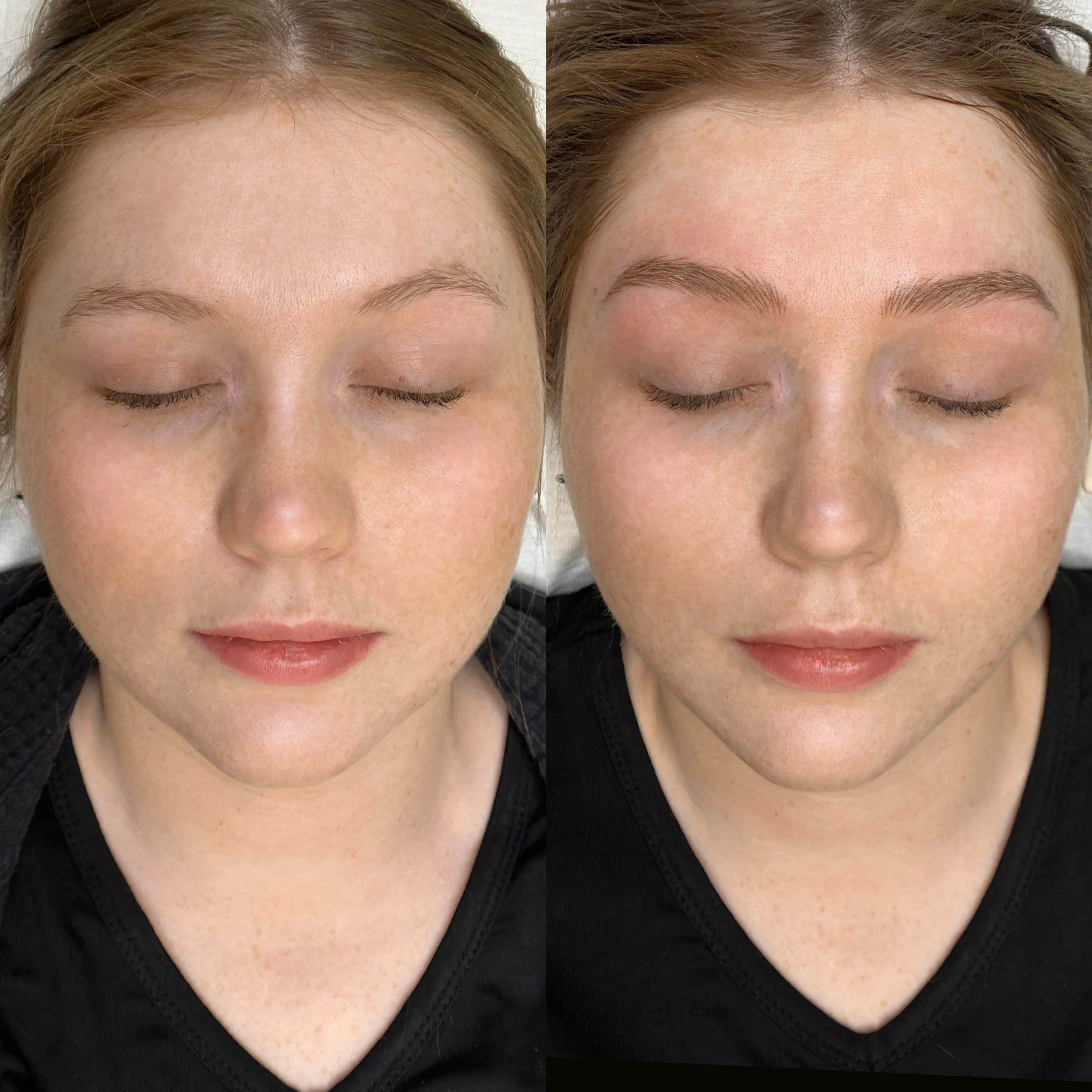 Before and After Machine Nano Brows by Kellee
