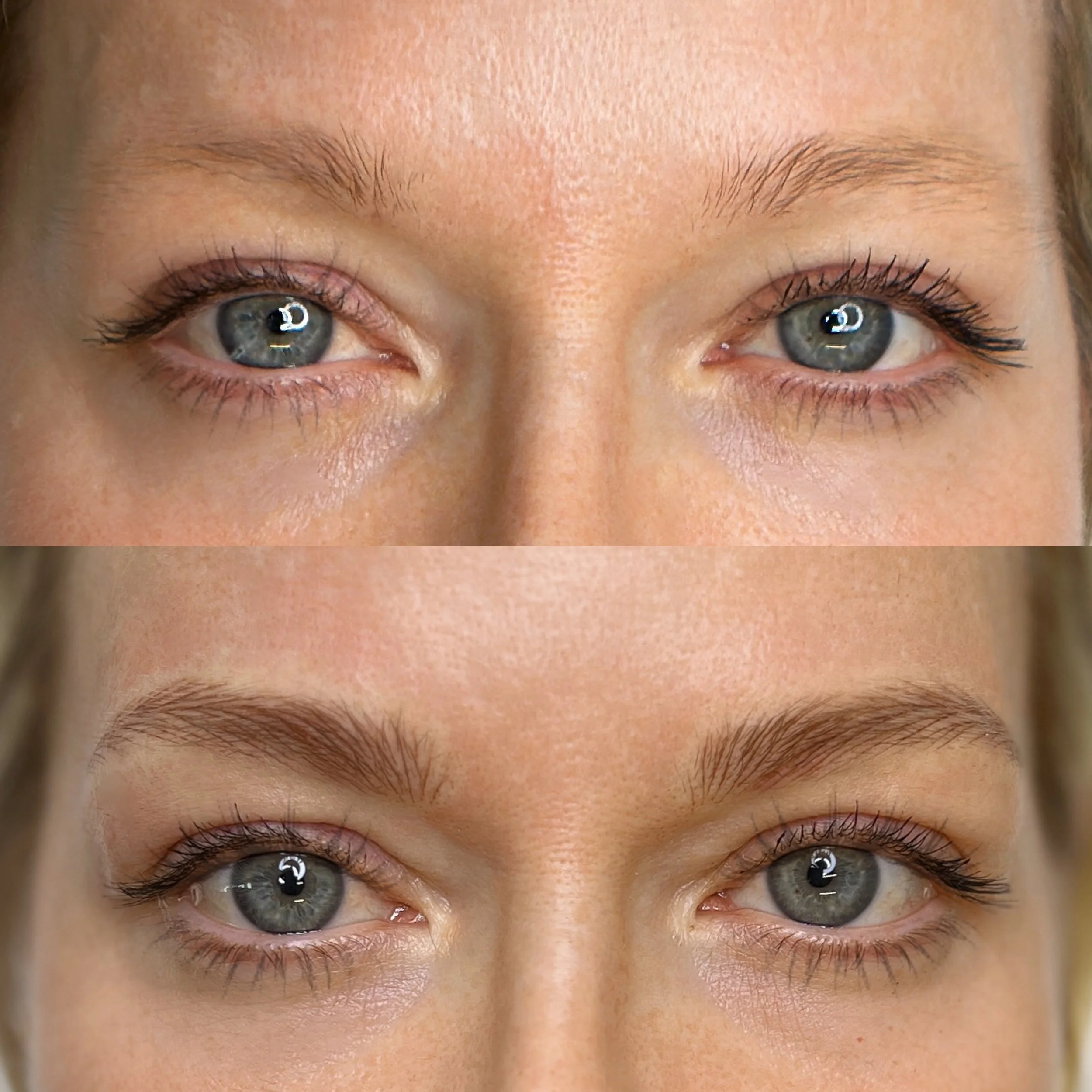 Before and After Machine Nano Brows by Kellee - Blonde