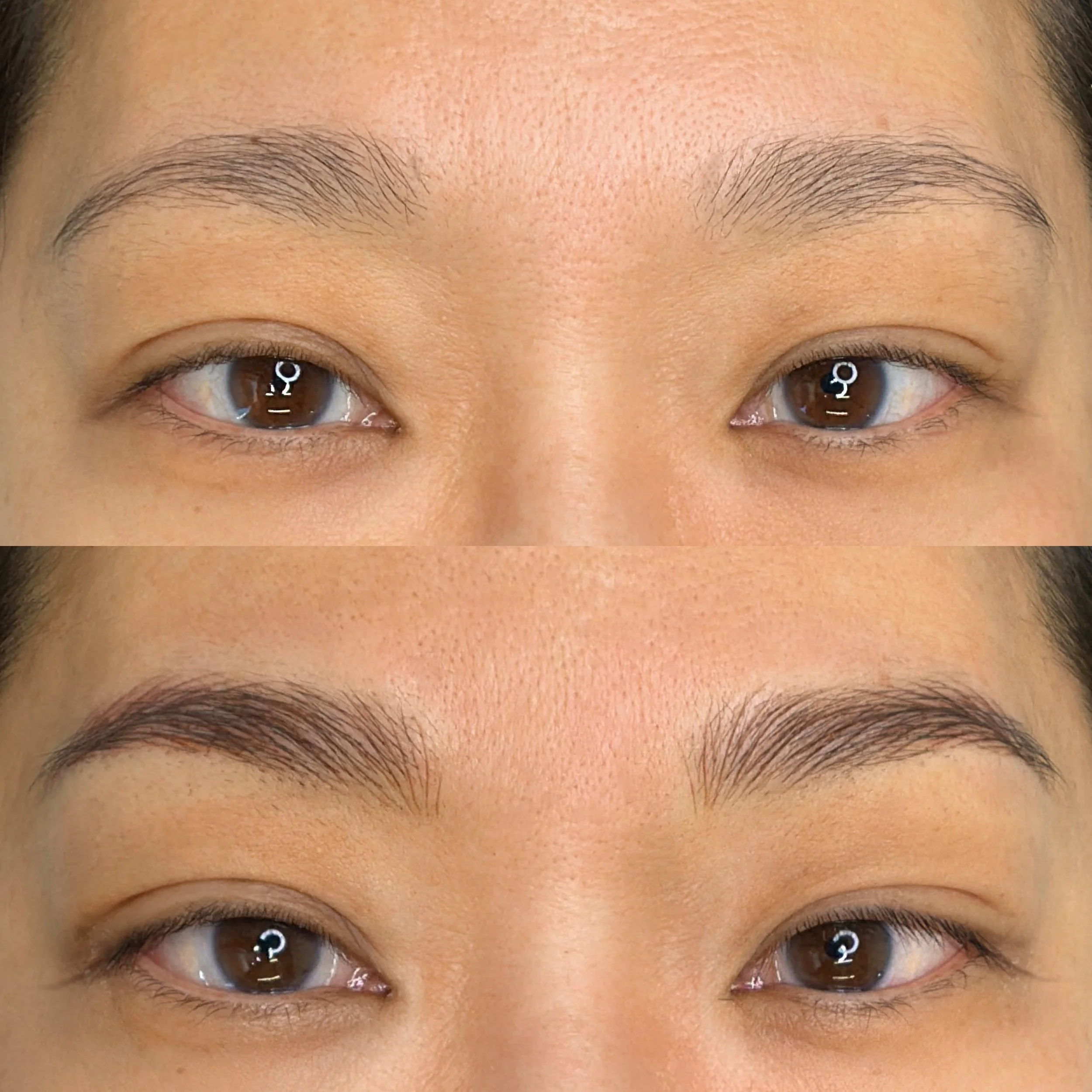 Before and After Machine Nano Brows by Kellee
