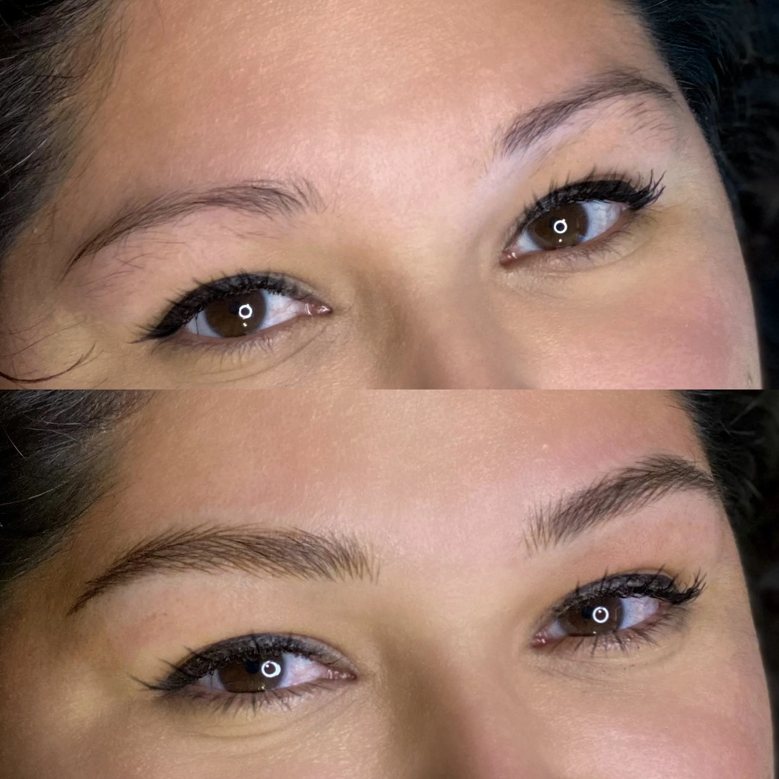 Before and After Machine Nano Brows by Kellee