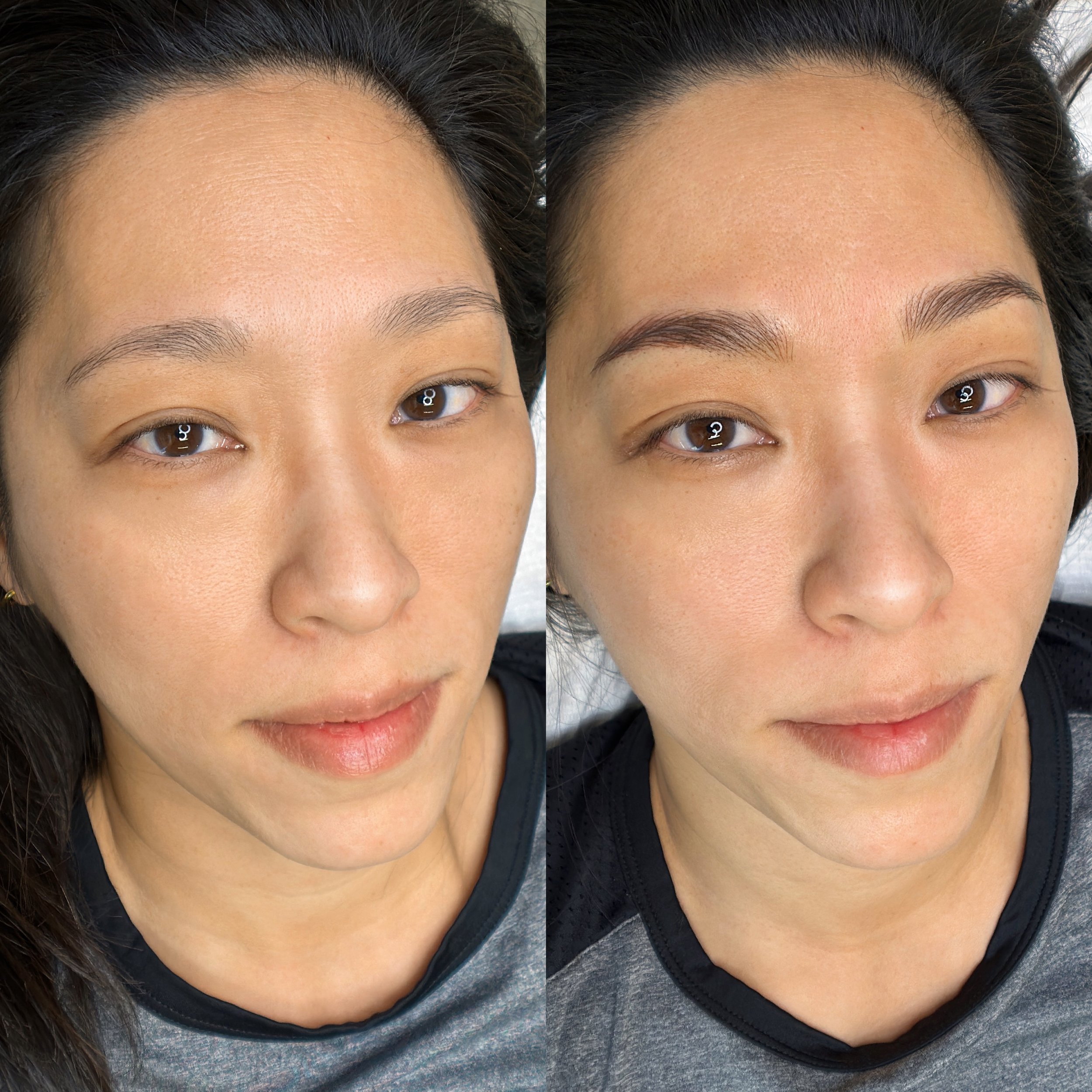 Before and After Machine Nano Brows by Kellee
