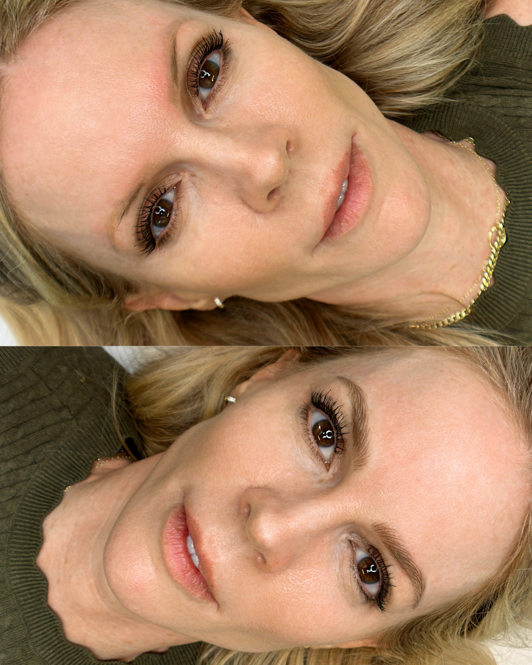 Before and After Machine Nano Brows by Kellee
