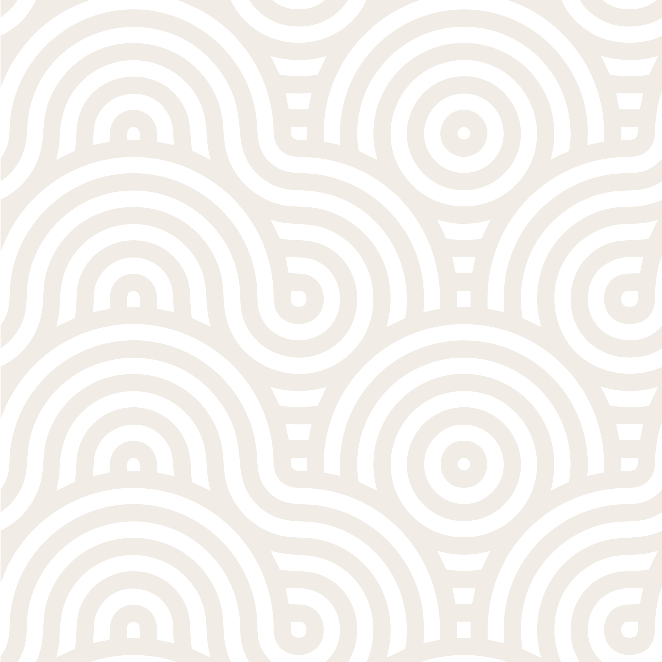 Black and white abstract patterned maze design with concentric circles and curved lines.