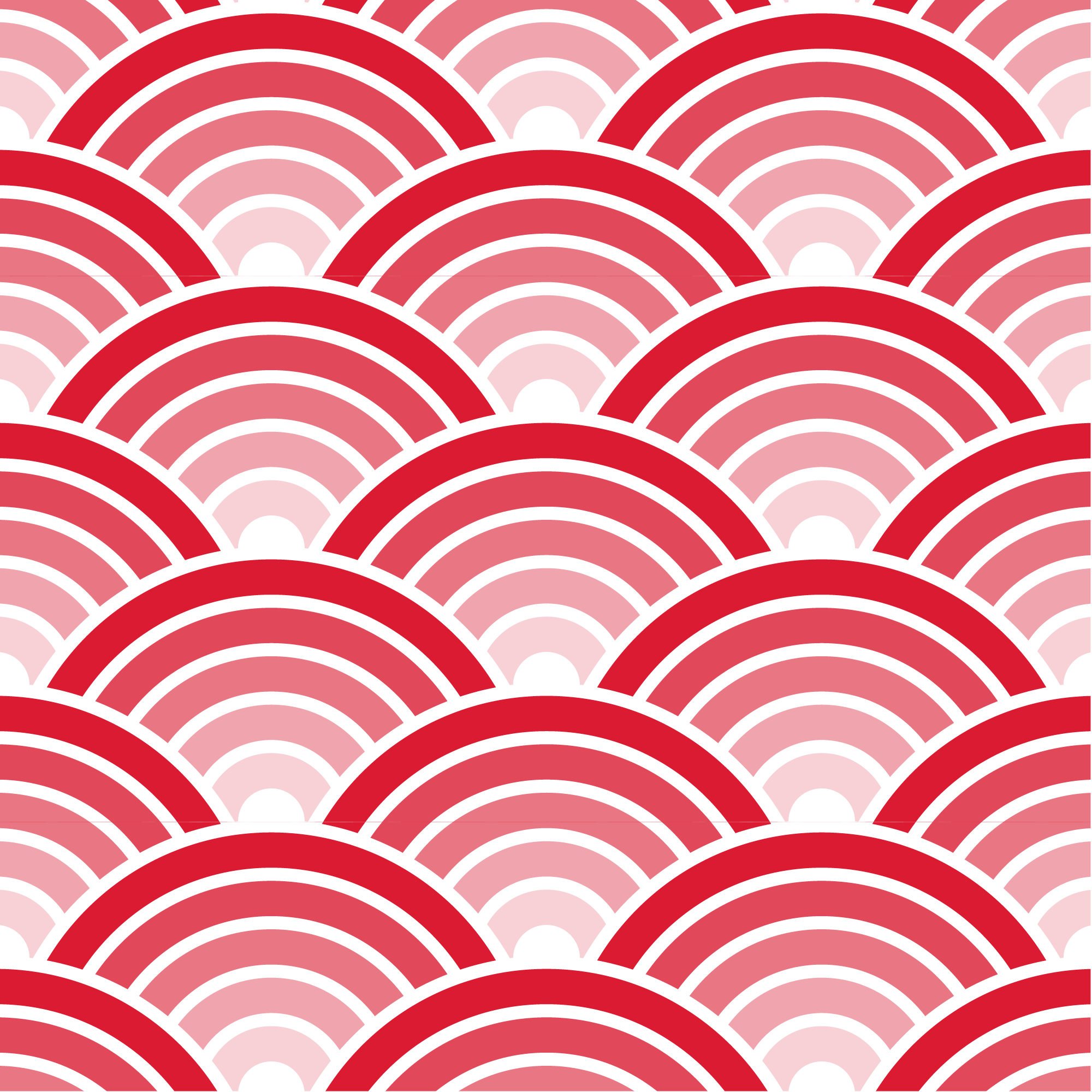A repeating pattern of red and pink semi-circular shapes resembling traditional Japanese seigaiha (wave) patterns.