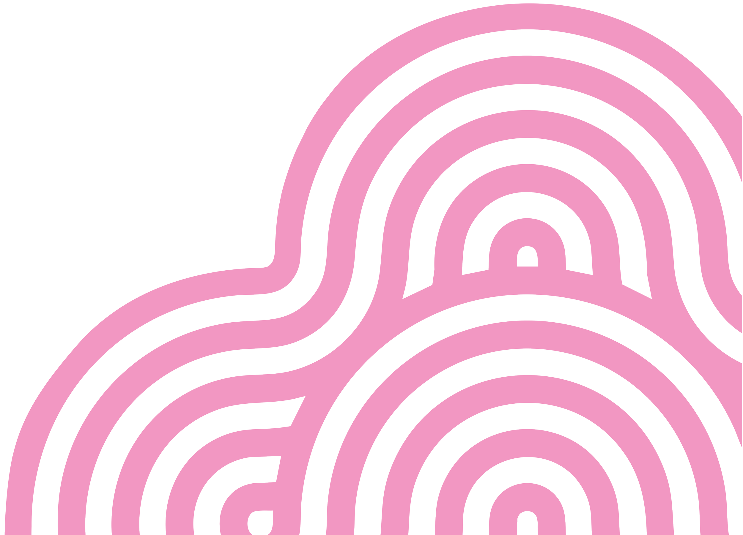 Pink and black concentric circular maze pattern.