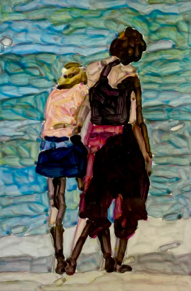 Water's Edge, 2010s. Acrylic on museum board, 4.5 x 3 in. (11.5 x 10 in. framed) $1,100