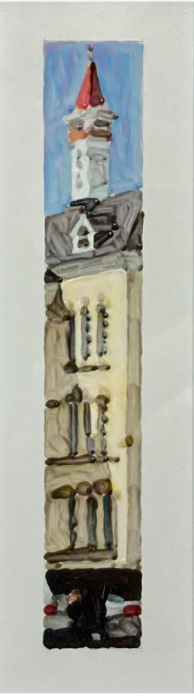 Building 50, 2010s. Acrylic on museum board, 6 x 1 in. (13 x 8 in. framed) $900