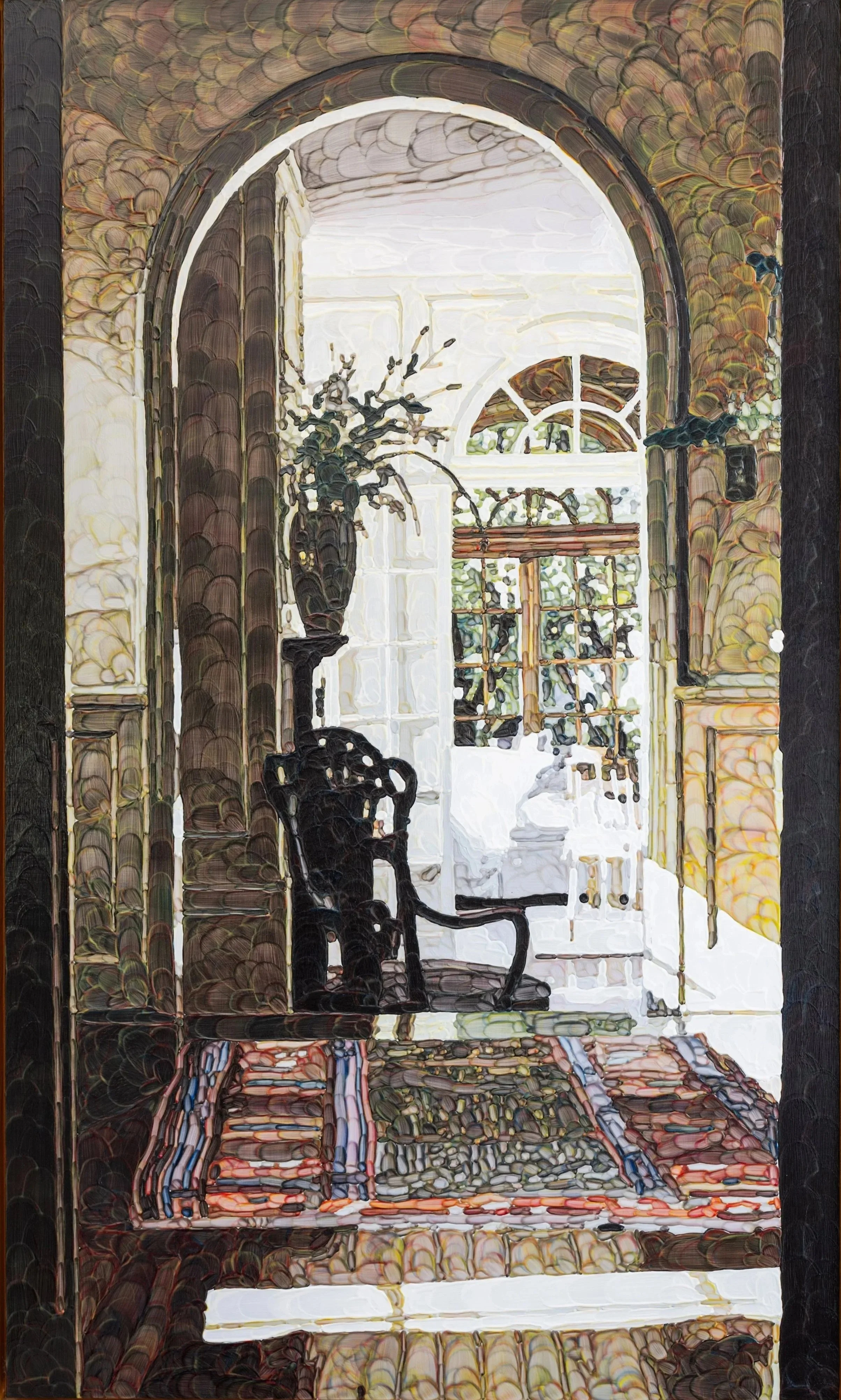 Arches, 1980s. Acrylic, 42 x 25 in. (43 1/4 x 26 1/4 in. framed)