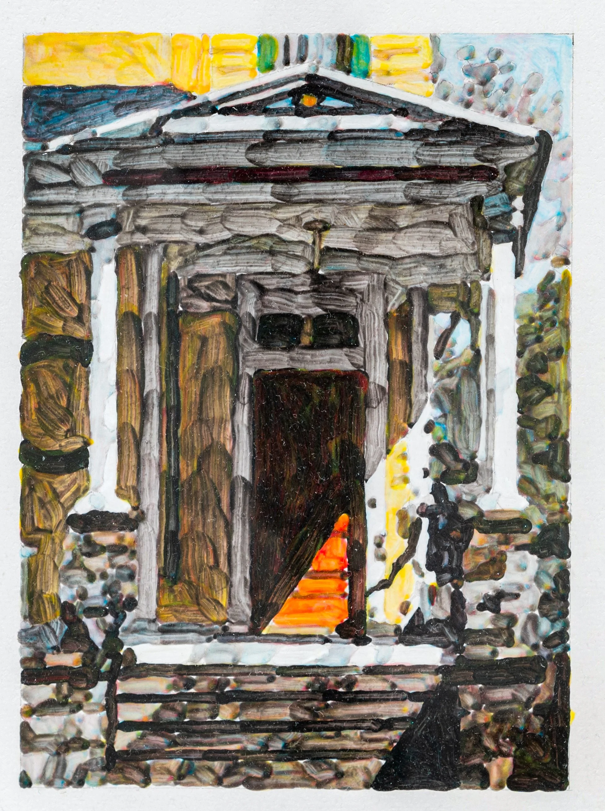 House Front TC, 2020s. Acrylic, 5 1/2 x 4 in. (14 3/8 x 13 3/8 in. framed)