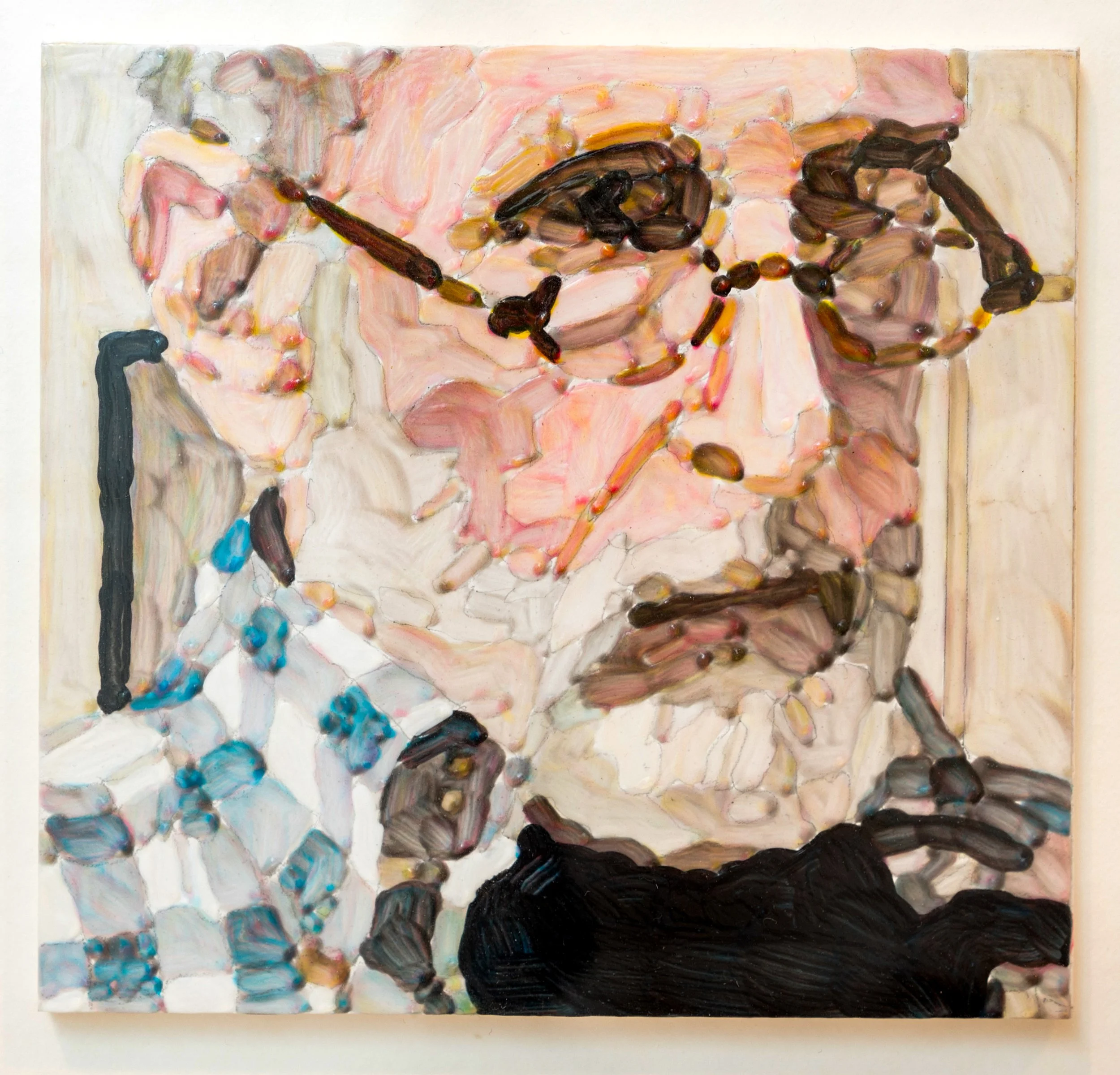 Self Portrait, Readers, 2010s. Acrylic, 3 3/4 x 4 in. (11 3/4 x 12 in. framed)