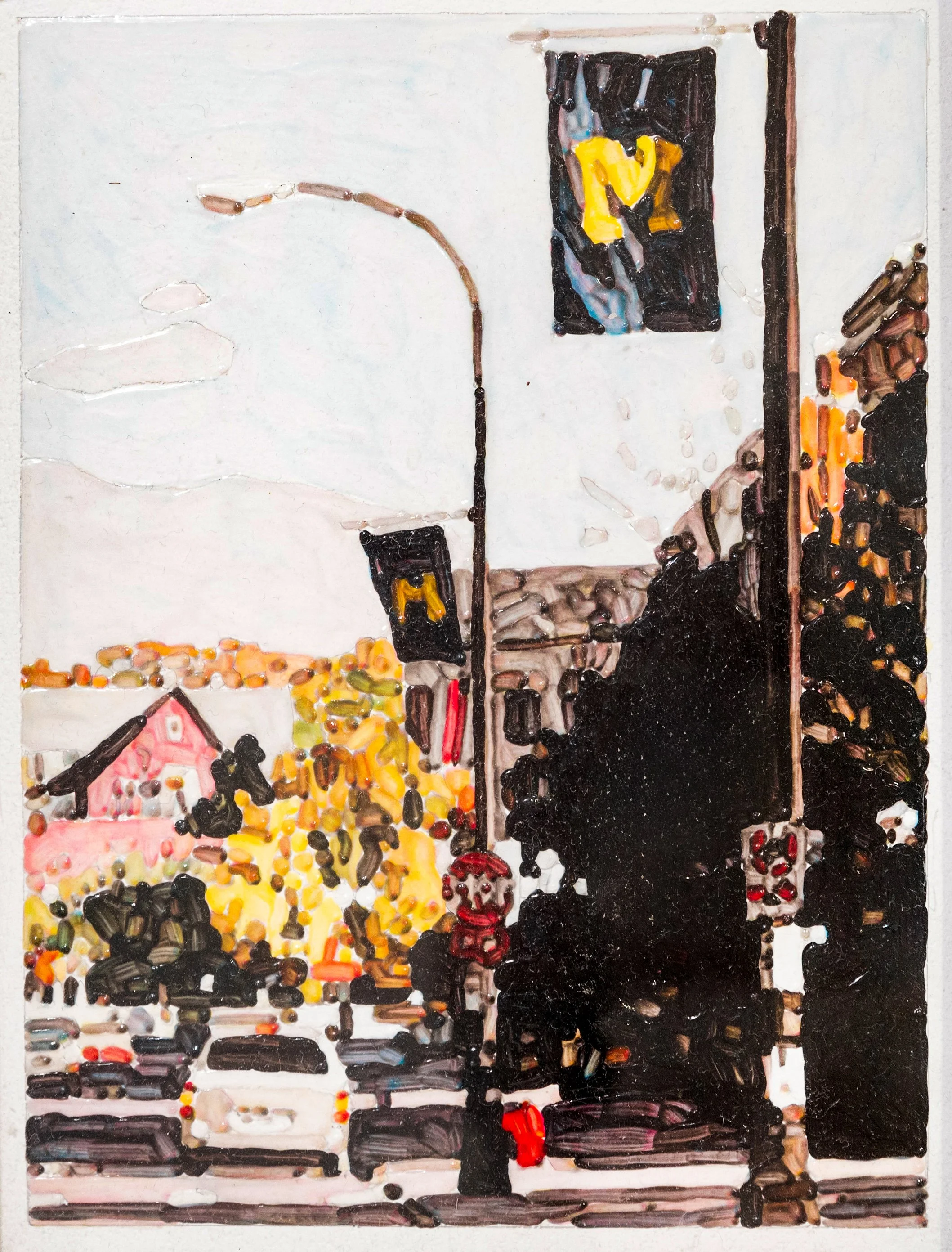 Ann Arbor, 1990s. Acrylic, 6 x 4 1/4 in. (11 1/2 x 9 1/2 in. framed)