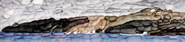 Pyramid Point, 2010s. Acrylic on Board in Maple Frame, 2 x 8 in. (10 x 16 in. framed) $800