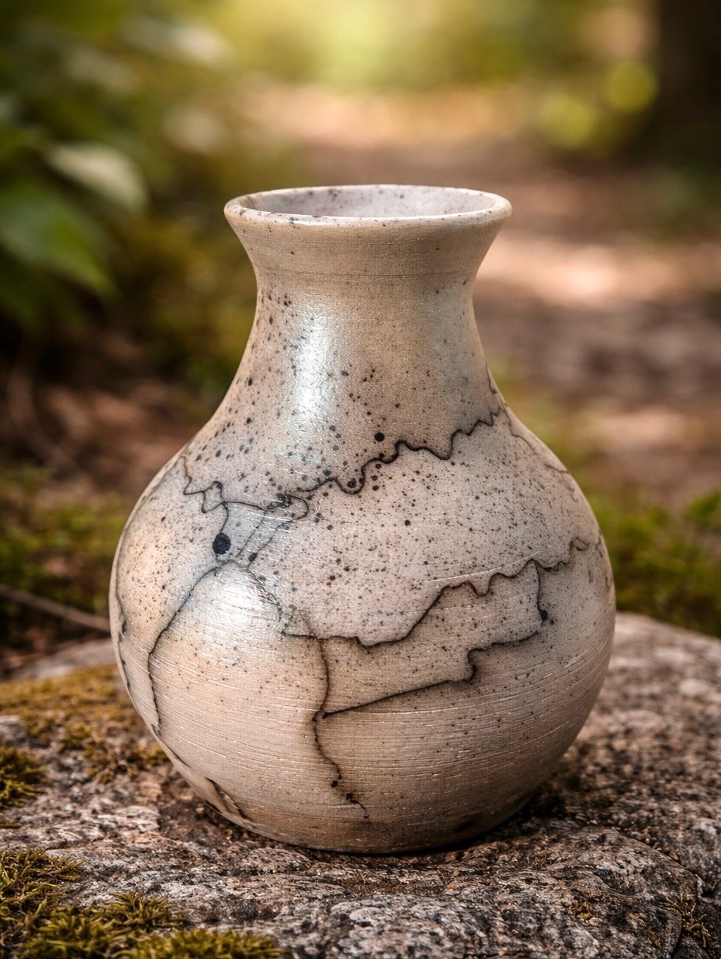 Horse hair raku vase