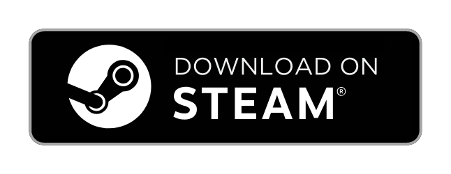 Steam logo with the words 'Download on Steam' in white on a black background.