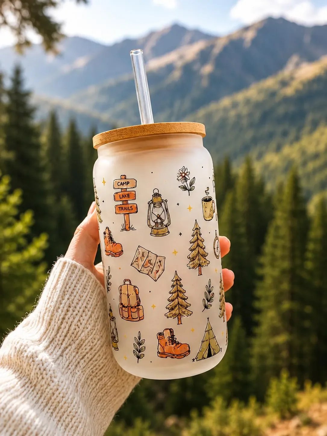Campfire Trails Glass Tumbler